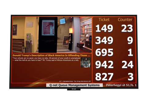 SH76 Media player: Q-net Pro 7 Wartebereichsanzeige mit Digital-Signage-Funktionen