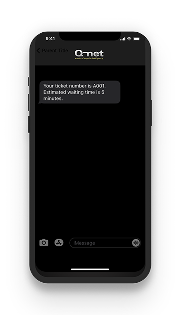 Customer Message (SMS) notification on a phone